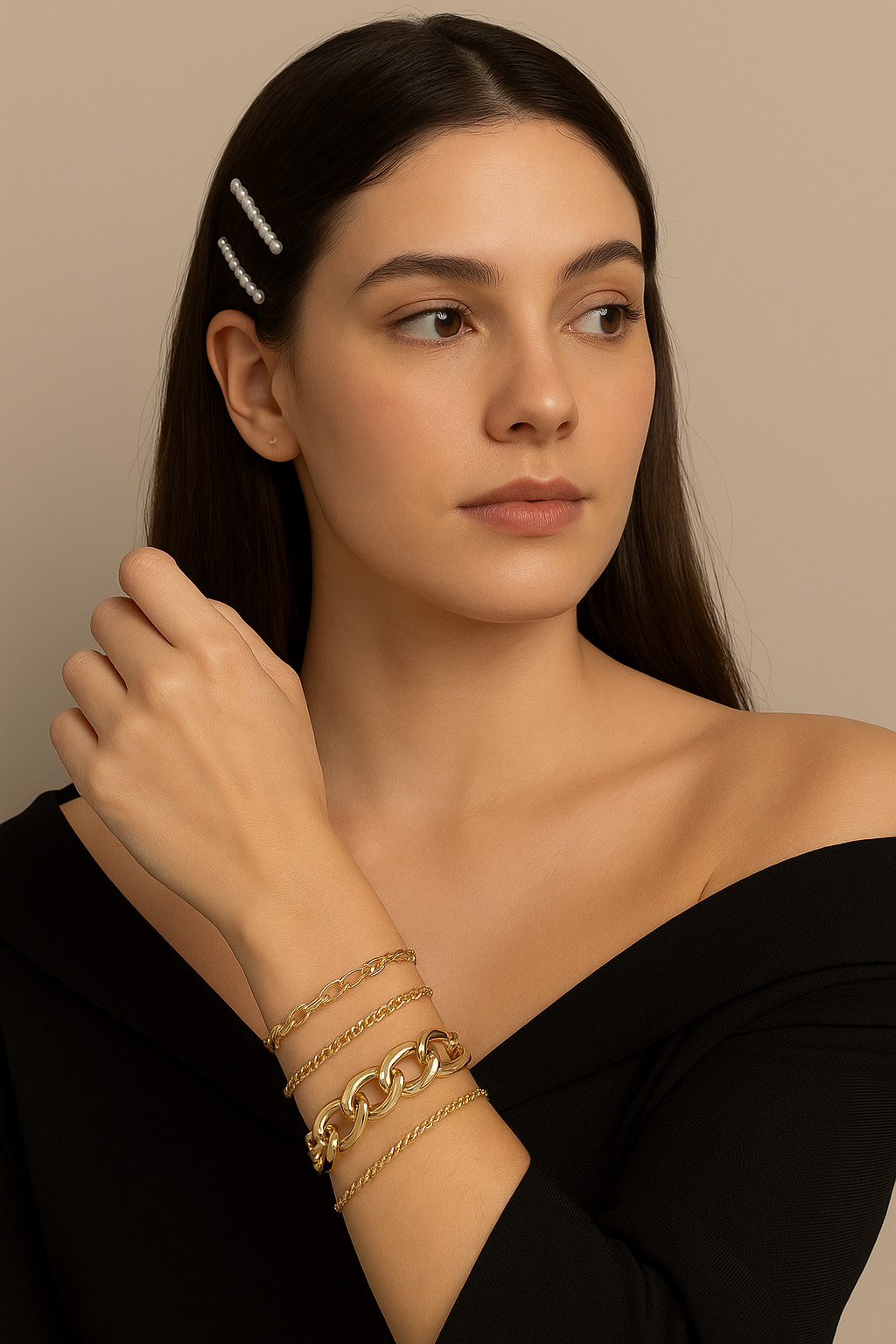Trío de Pulseras Bold – Cadenas Doradas con Personalidad