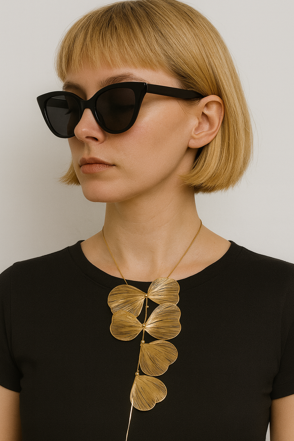 Collar Largo Petalos Texturizados: Elegancia Natural
