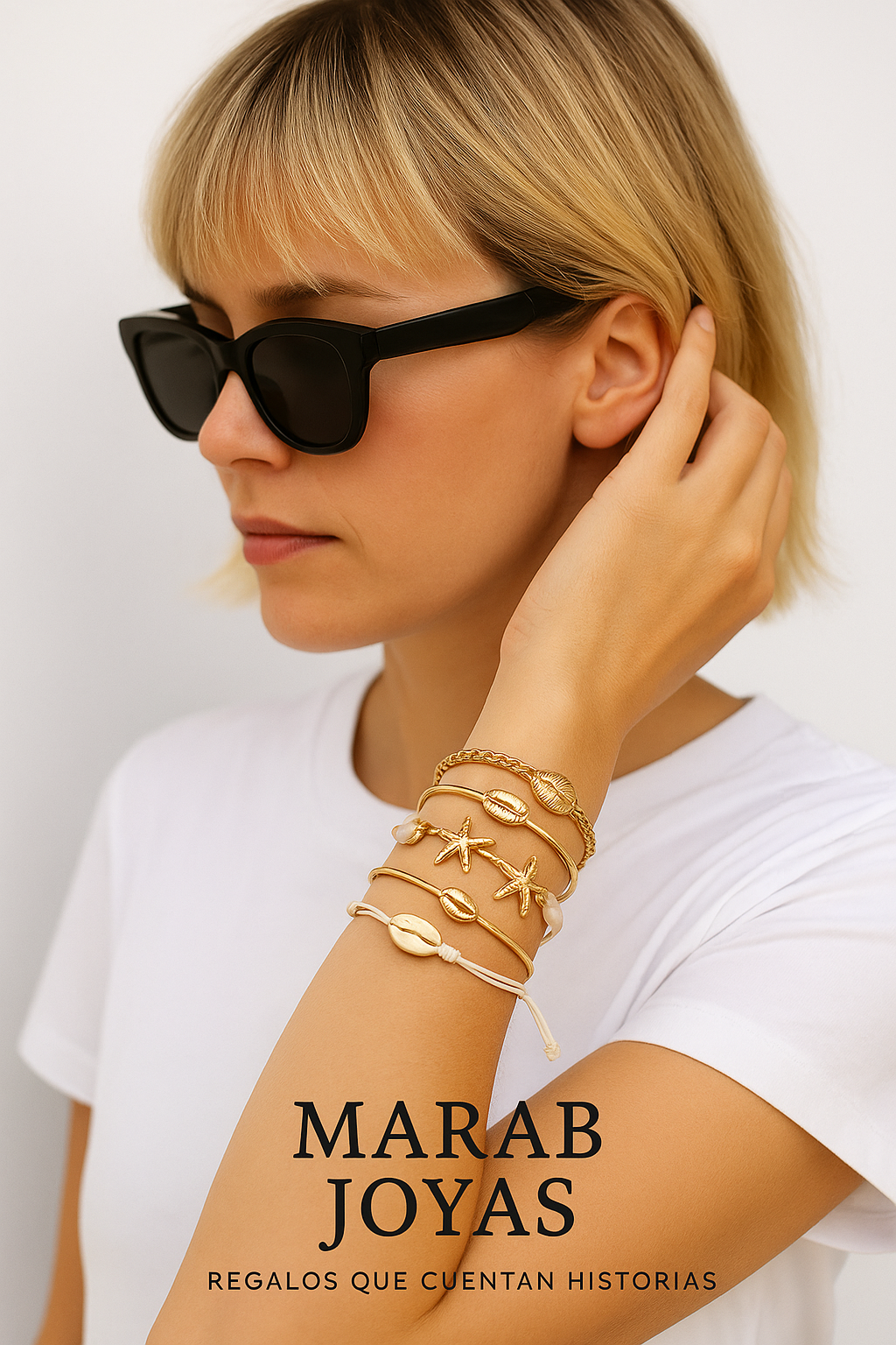 Set Pulseras Marinas Doradas