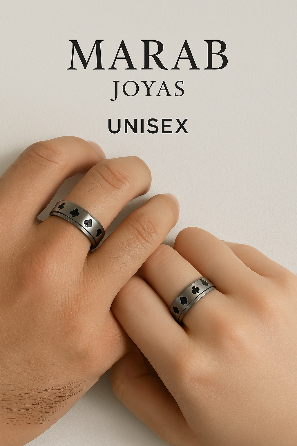 SET UNISEX – Anillos Acero Cartas
