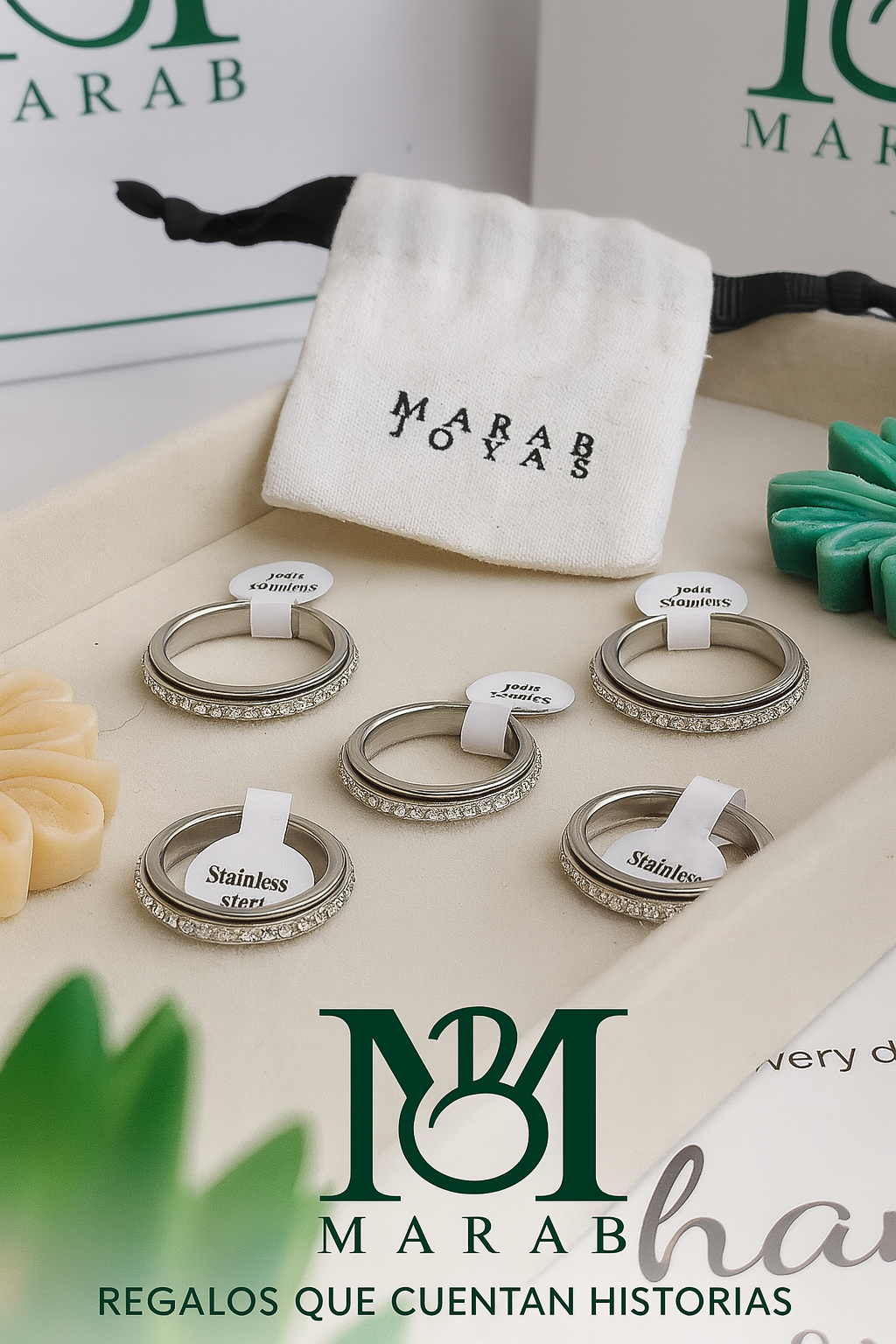 Set de Anillos “Acero & Minimalismo” — Estilo Masculino en Plateado (El Set incluye 5 Unidades)