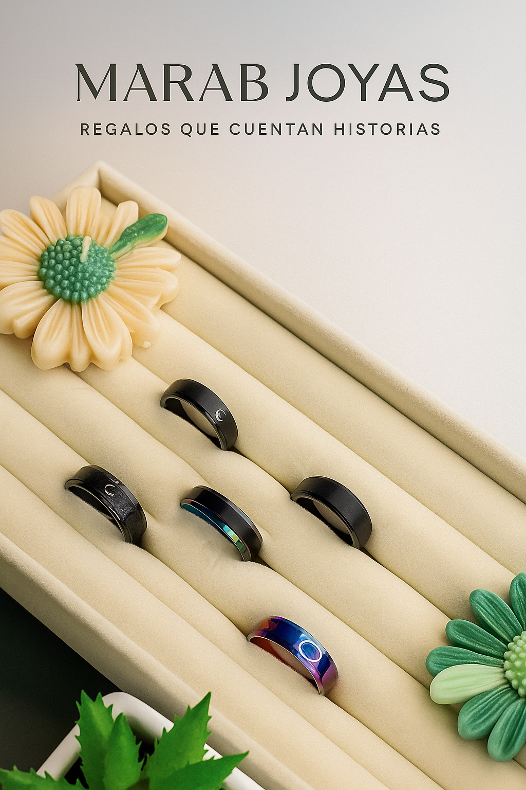 Set de Anillos — Estilo Masculino en Negro (El Set incluye 5 Unidades)