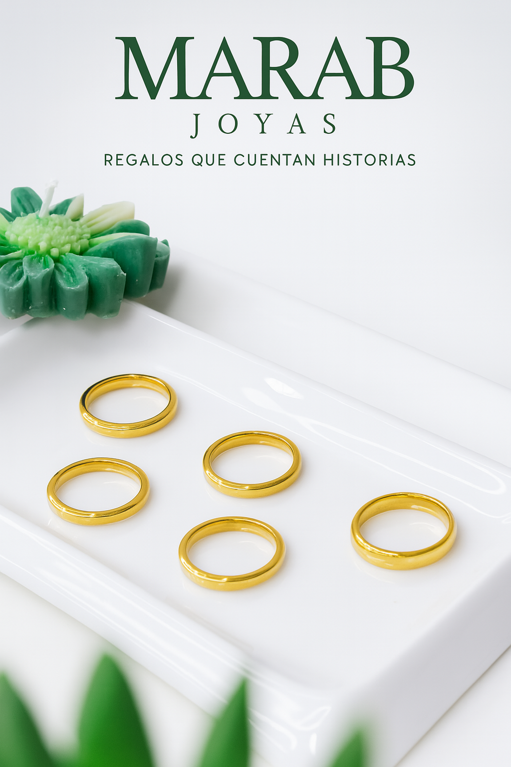 Set de Anillos “Clásico Dorado” — Elegancia Atemporal (El Set incluye 5 Unidades)