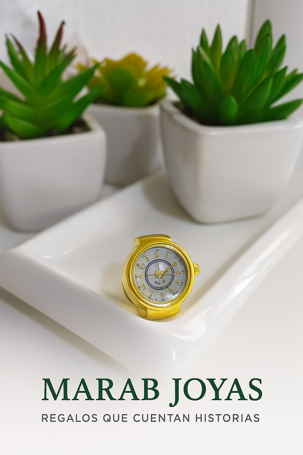 Anillo Reloj Dorado “Minuto Perfecto” – Joya con Hora Real