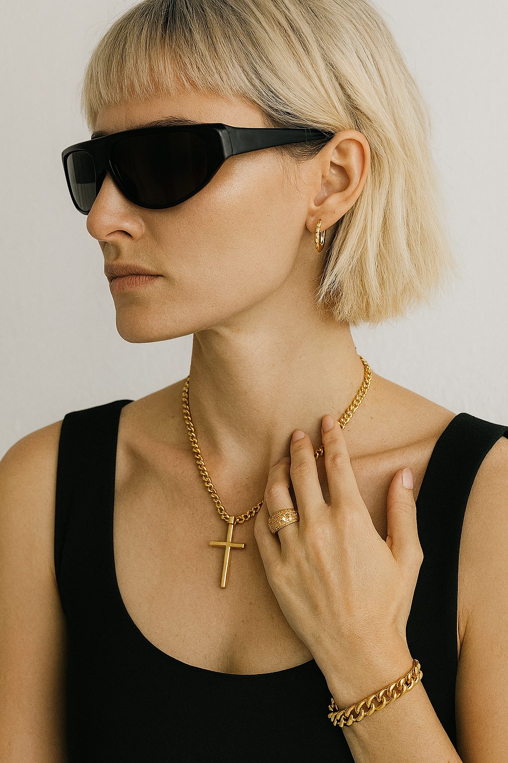 Set Cadena Cubana con Cruz Dorada