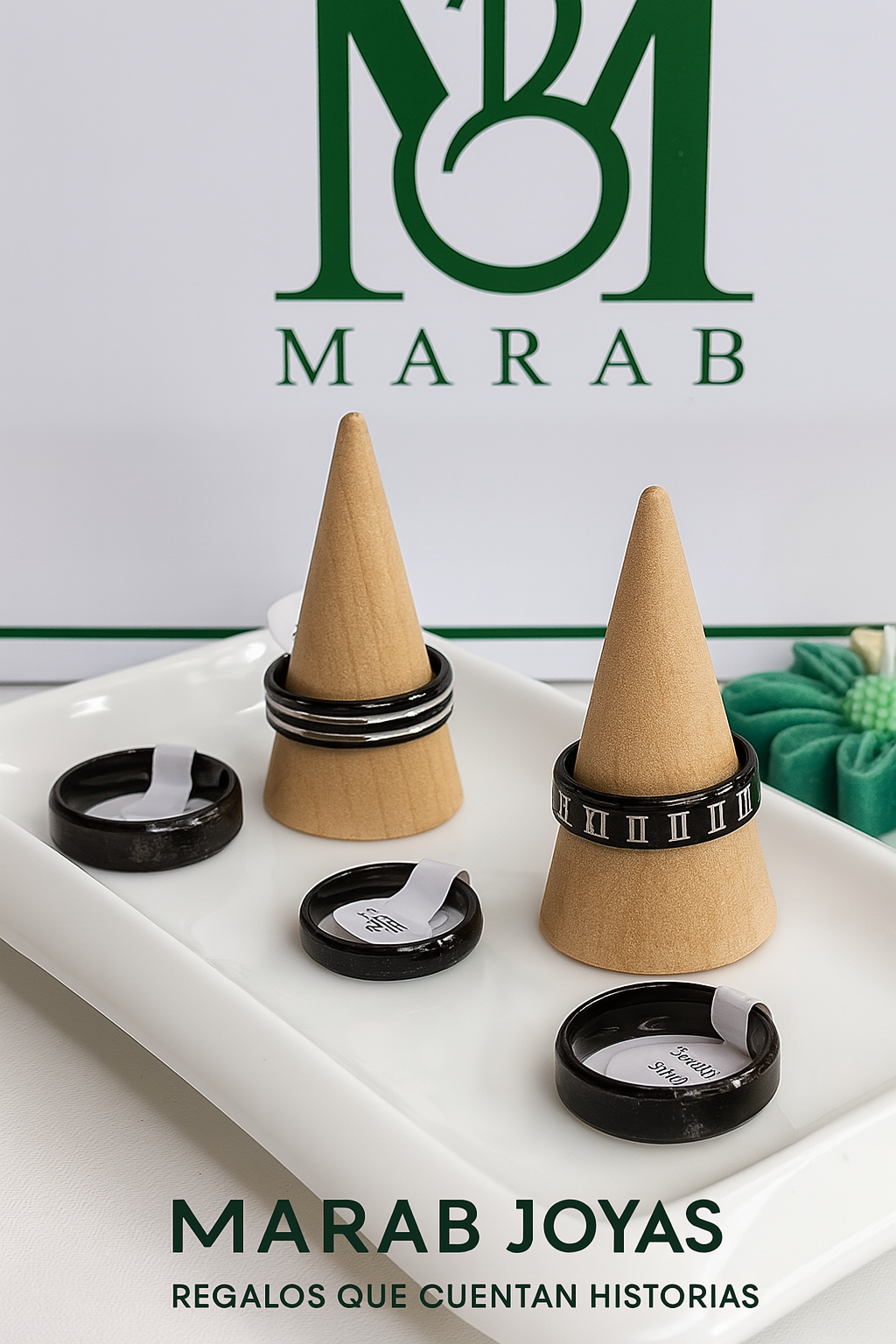Set de Anillos — Estilo Masculino en Negro (El Set incluye 5 Unidades)