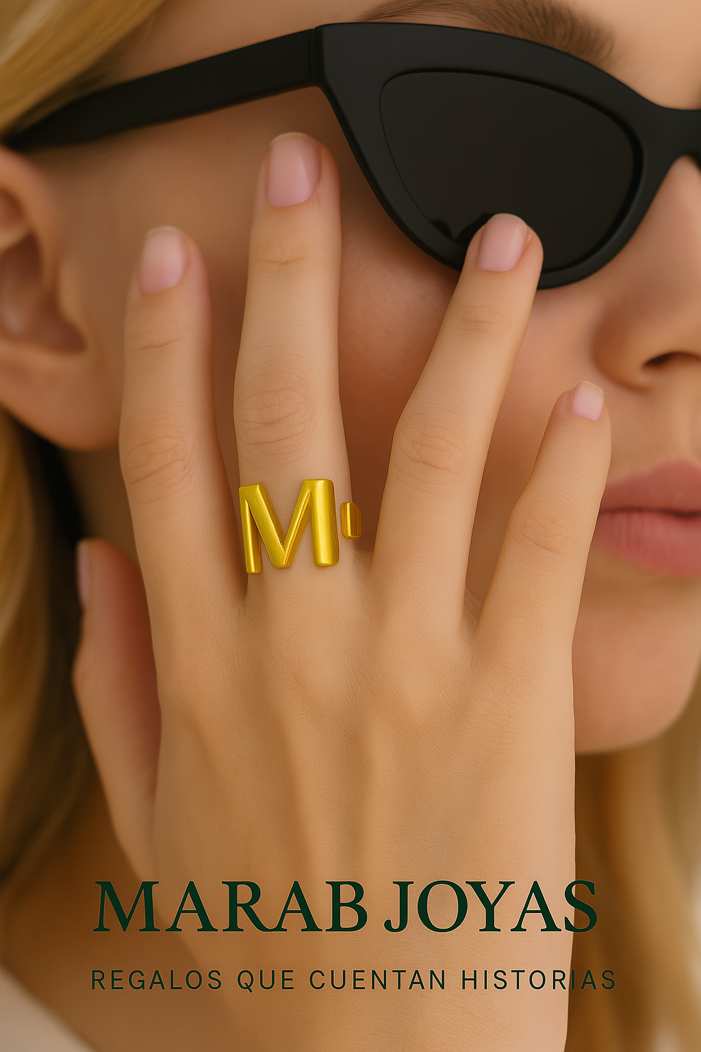 Anillo Inicial “M” Dorado – Poder Personalizado en Tu Dedo