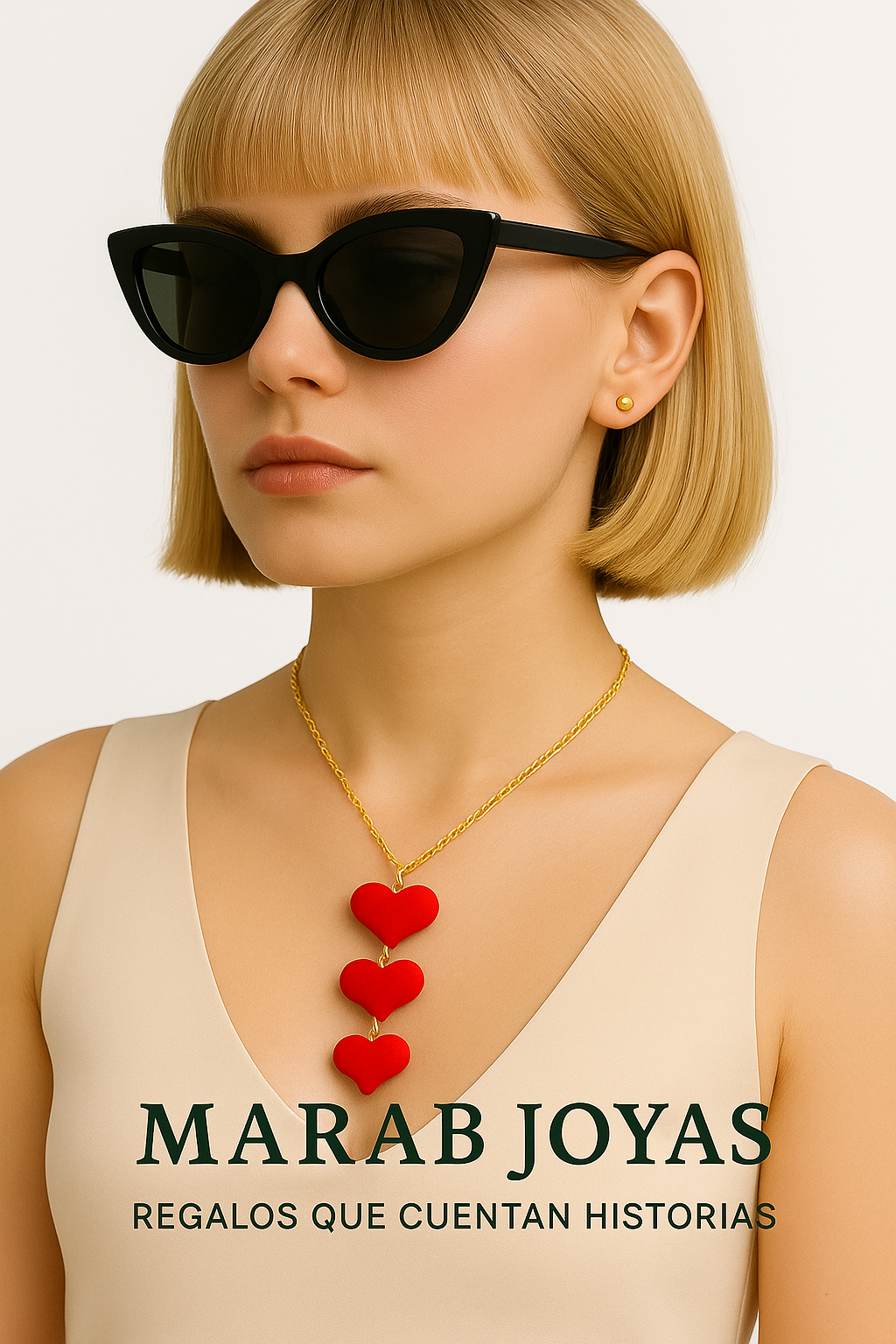 Collar Corazones Rojos