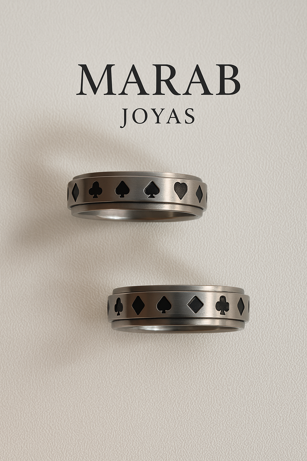 SET UNISEX – Anillos Acero Cartas