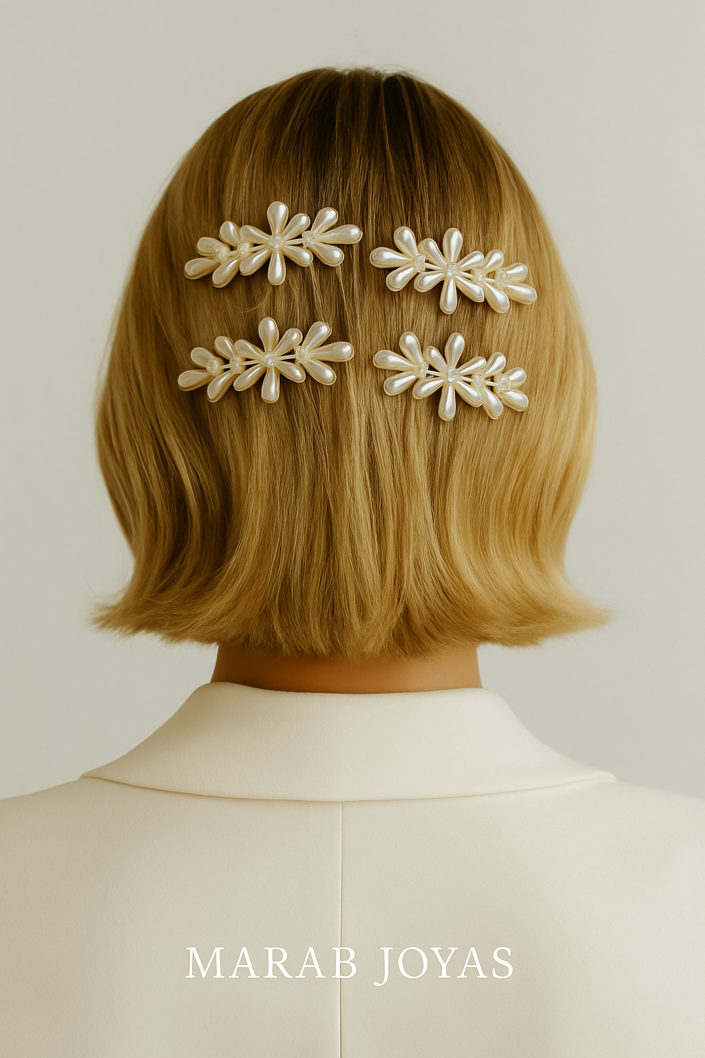 Ganchos Flor de Perlas (4 piezas)