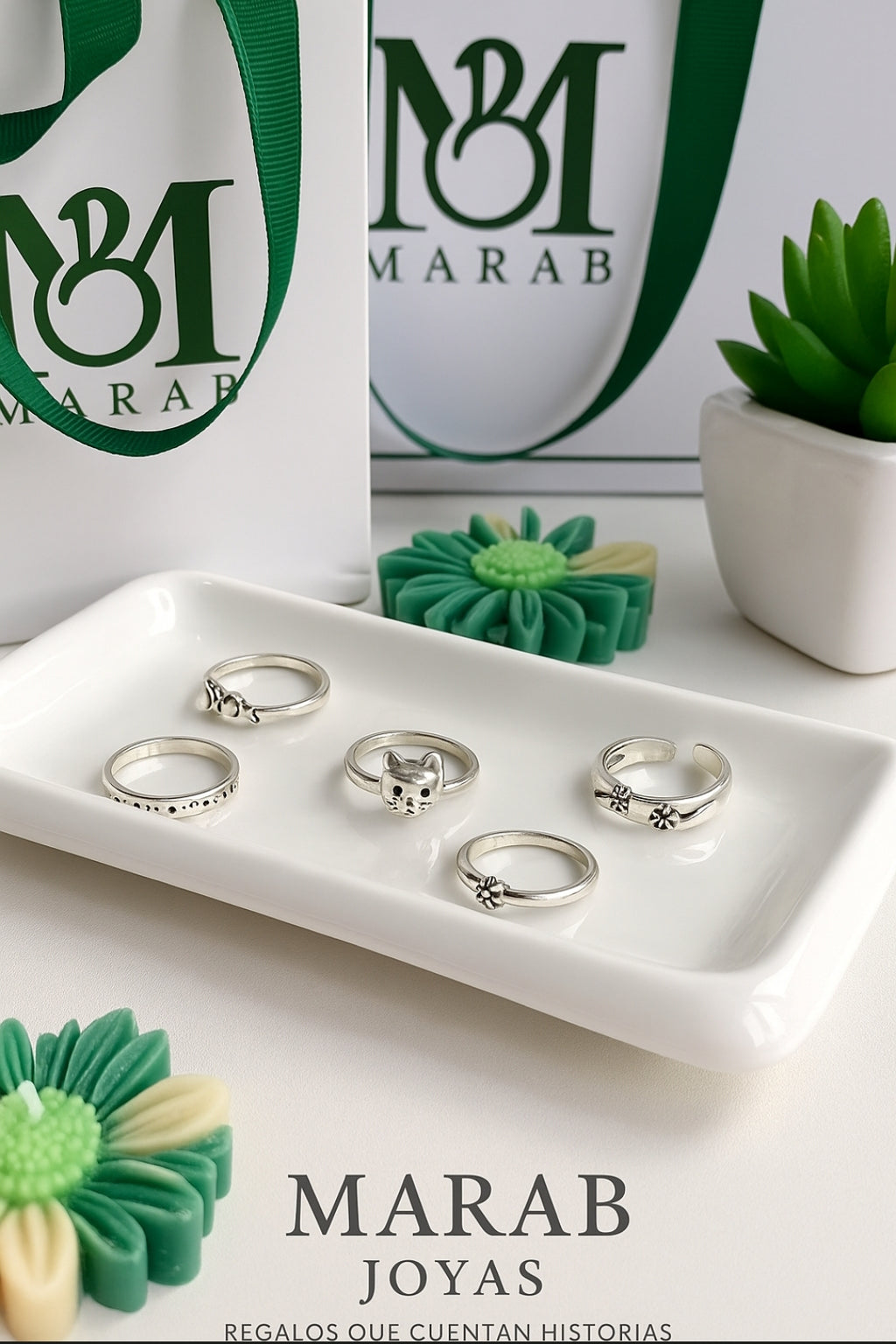 Set de Anillos Silver Cat