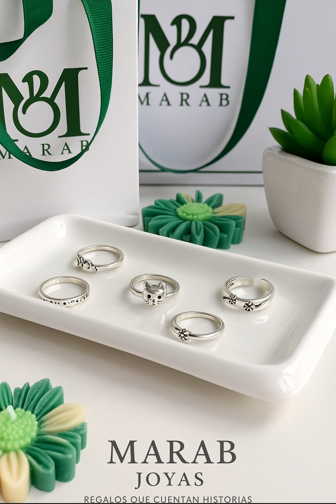 Set de Anillos Silver Cat
