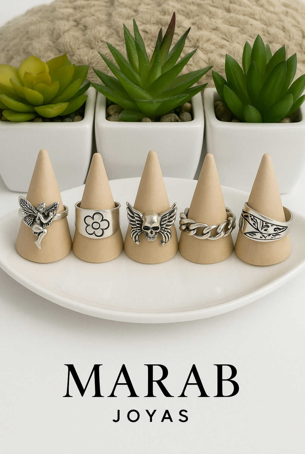 Set de 5 Anillos Alas de Hada