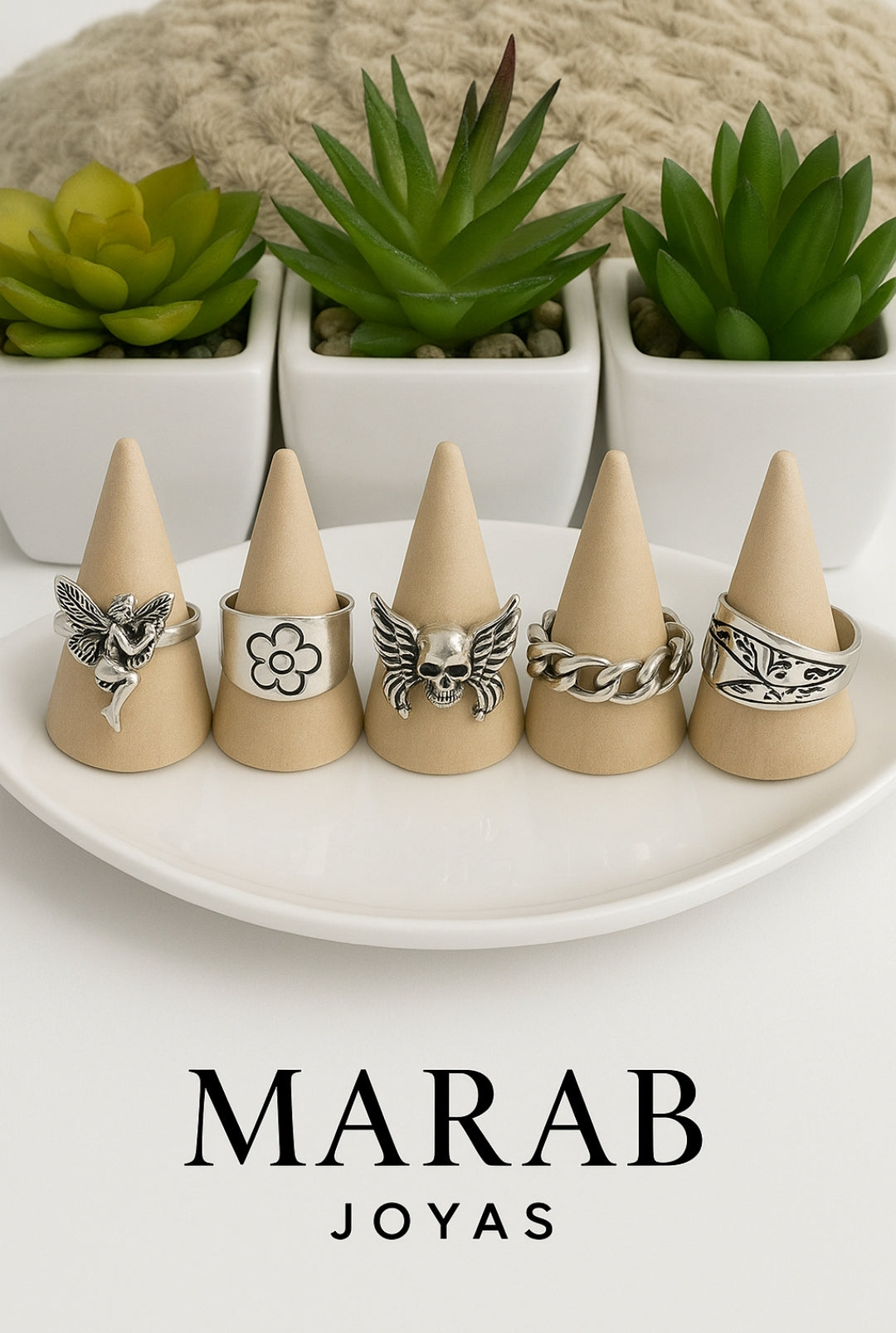 Set de 5 Anillos Alas de Hada