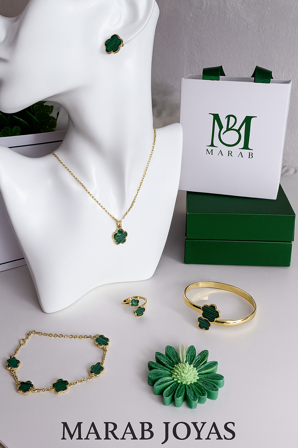 Set Flor Verde Esencial (6 piezas)