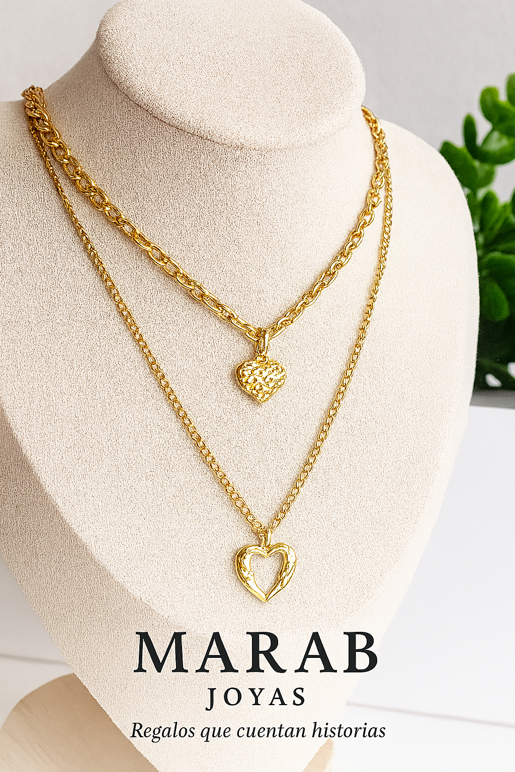 Set Corazones Texturizados Dorado