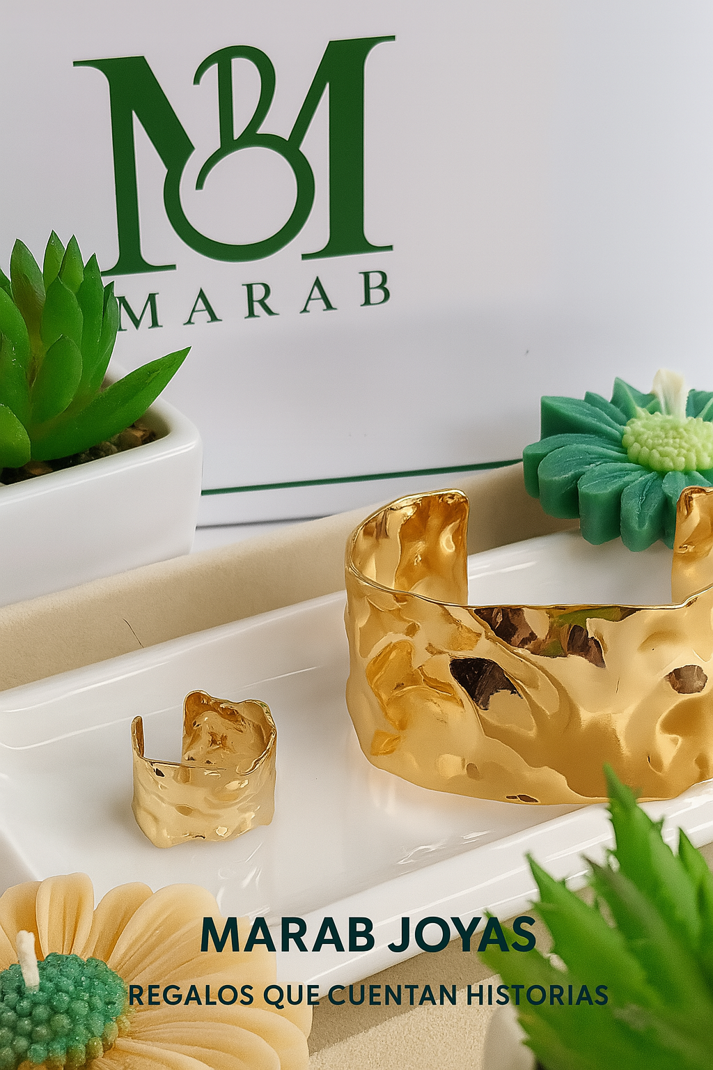 Set Dorado Irregular: Brazalete + Anillo de Textura Orgánica