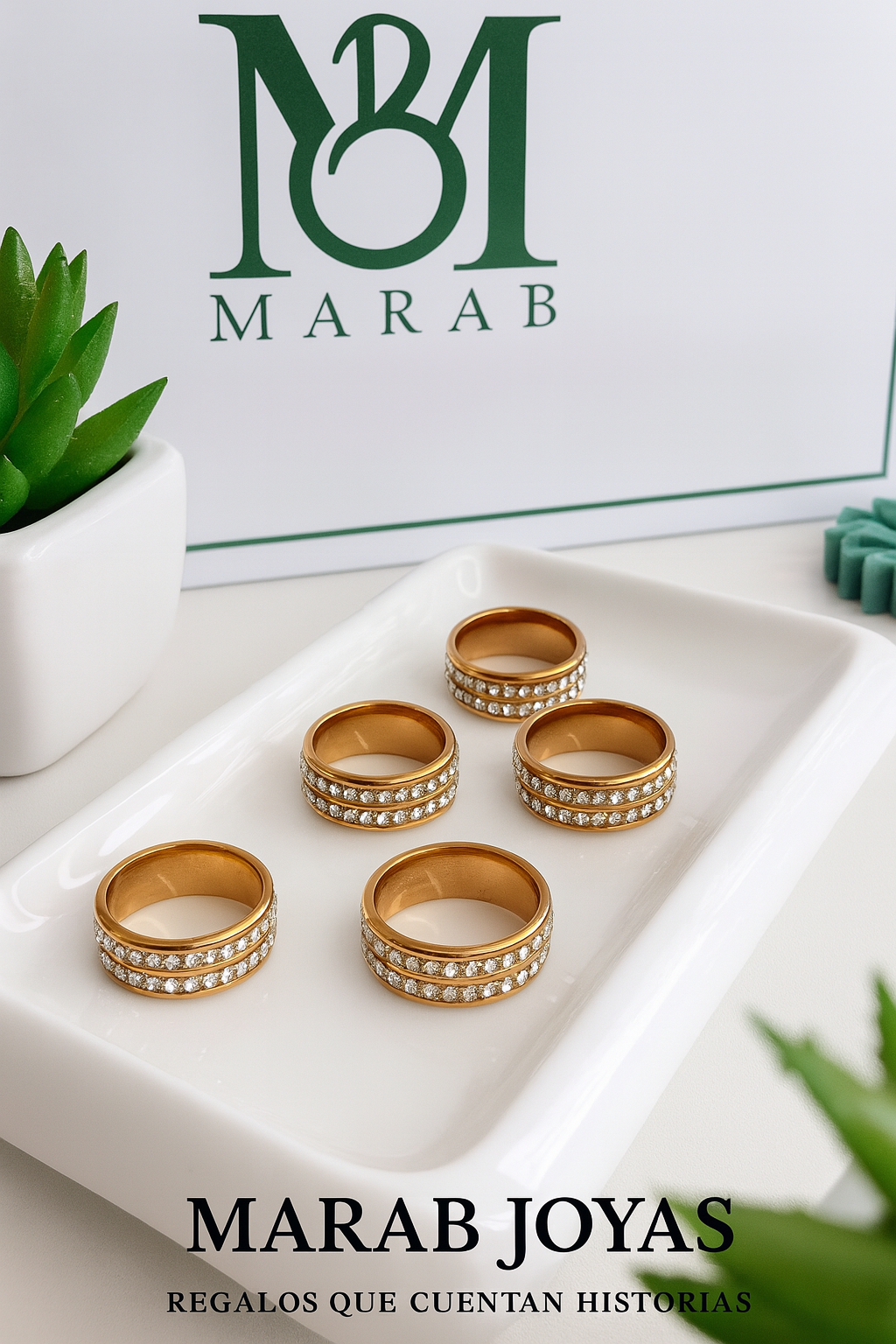 Set “Brillo Real” — Anillos Dorados con Circonias