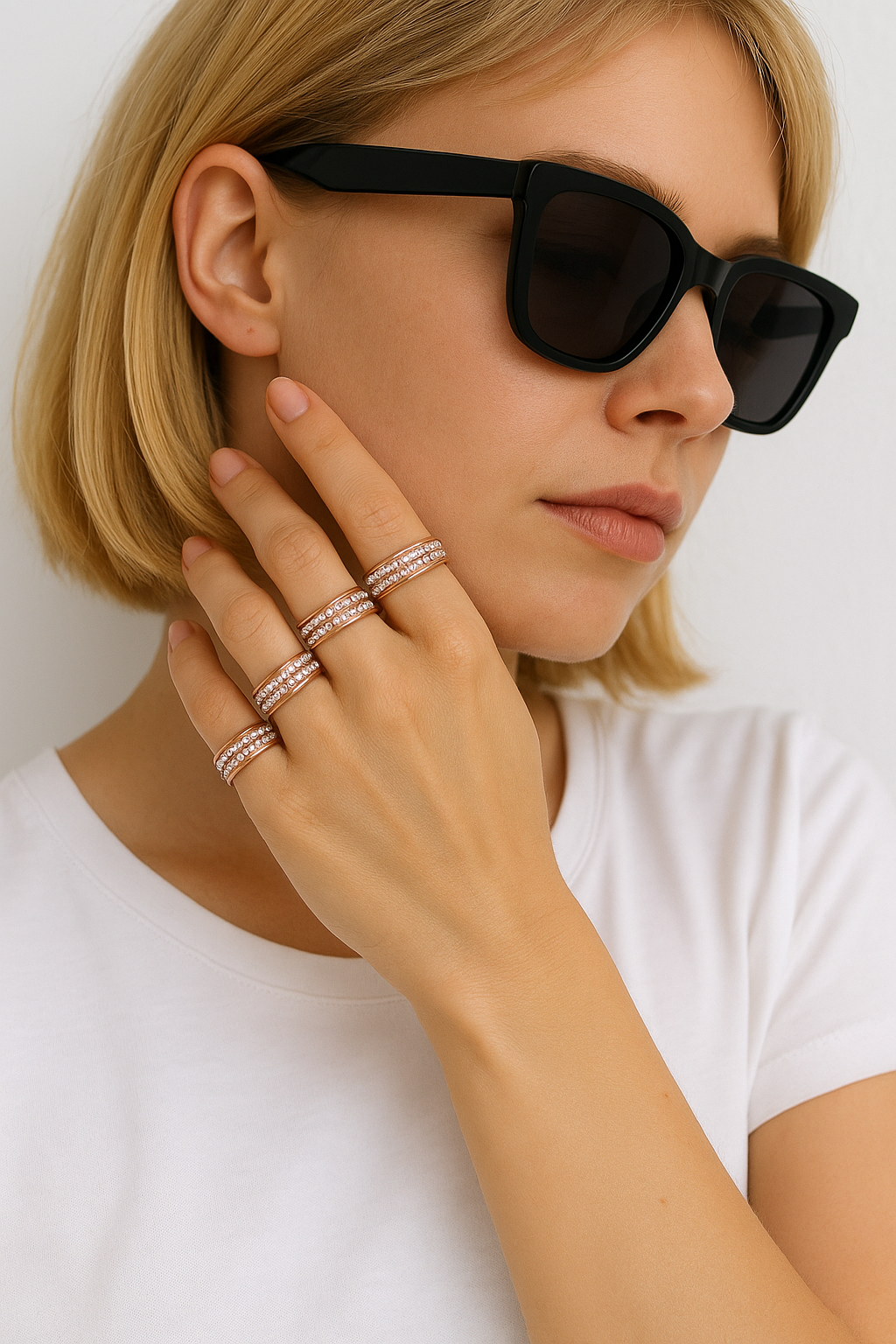Set “Brillo Real” — Anillos Dorados con Circonias