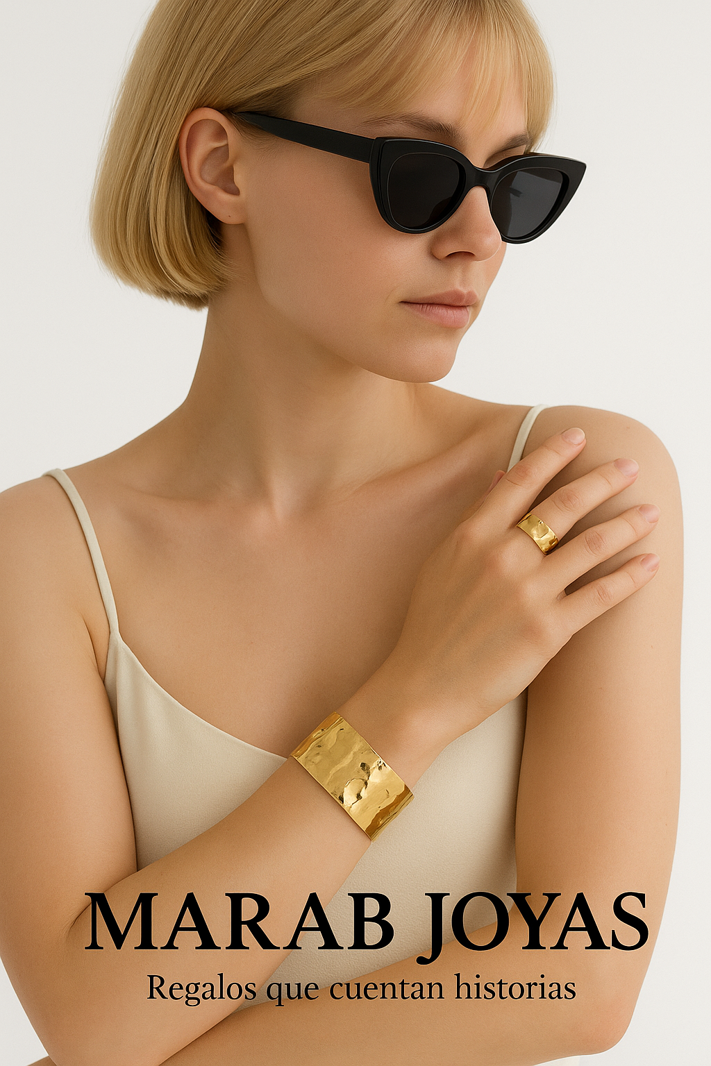 Set Dorado Irregular: Brazalete + Anillo de Textura Orgánica